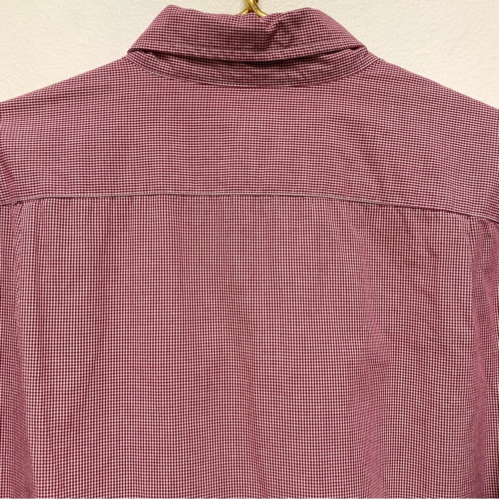 J Crew Slim Washed Button Down Shirt Size Large Mini Gingham Check Red Cotton‎ - Picture 8 of 10